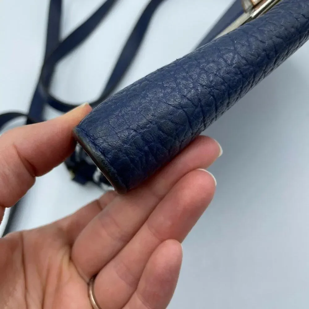 Kate Spade NY Merrick Blue Crossbody Handbag Pebbled Leather Purse Bag Gold